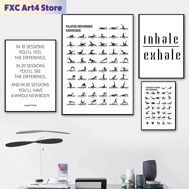 Plakat bez ramy z schematem ćw – Pilates Yoga Origin recenzja i cena