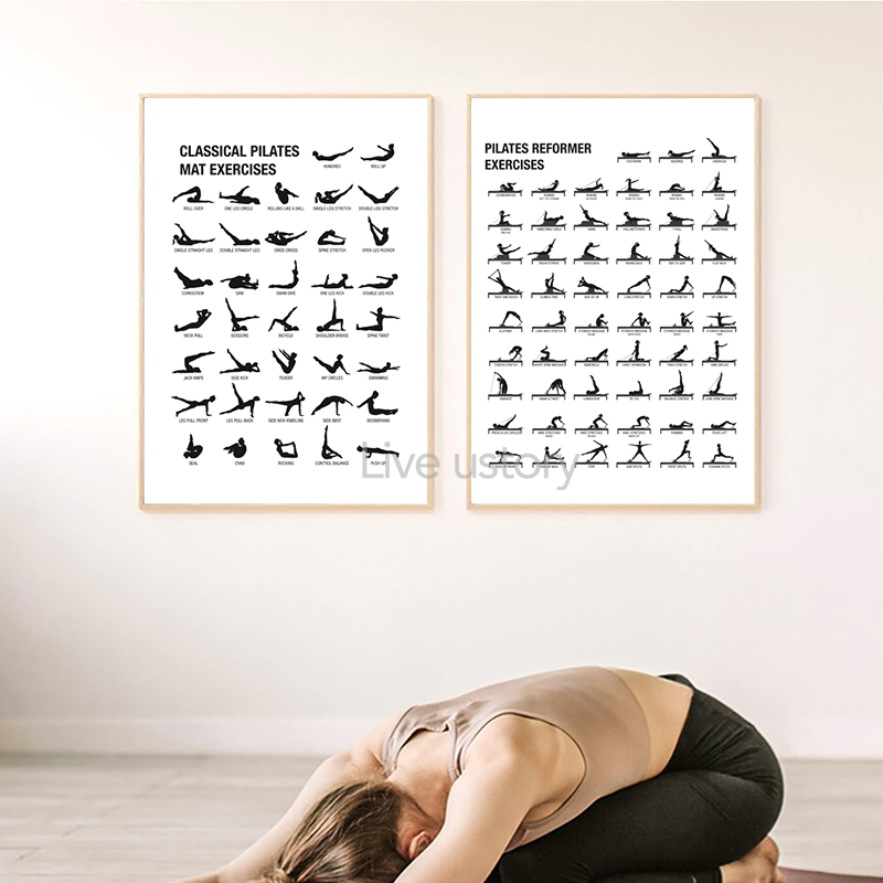 Plakat bez ramy z schematem ćw – Pilates Yoga Origin recenzja i cena